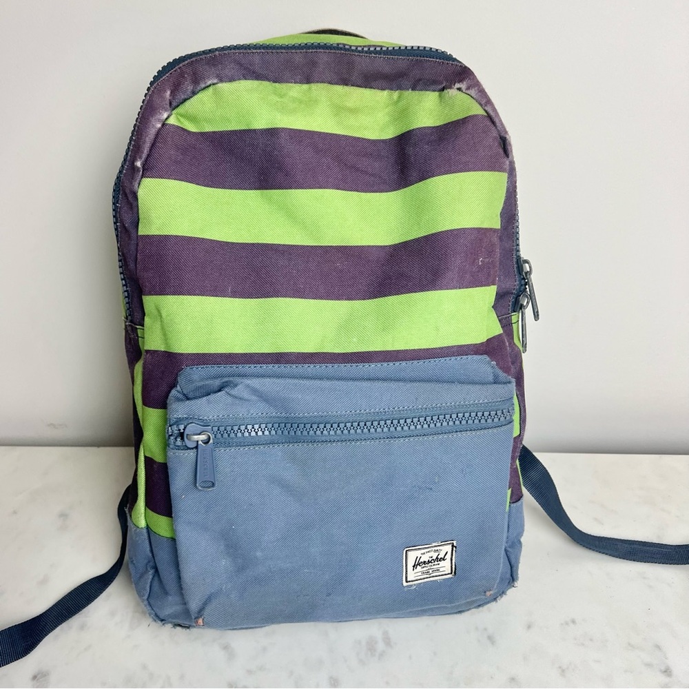 GUC Herschel x Crewcuts Green + Blue Stripe Backpack